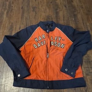 Harley Davidson Webb's motorcycle jacket size medium orange and black